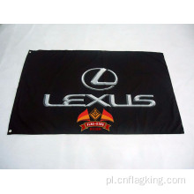 Lexus Motoryzacyjny Logo Flag 90*150 CM 100% POLISTER czarny banner Lexus